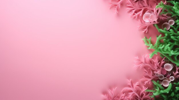 Seaweed on pink background