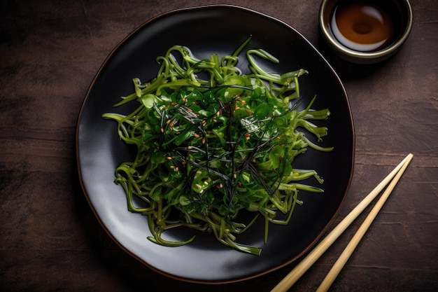 Seaweed salad on a plate