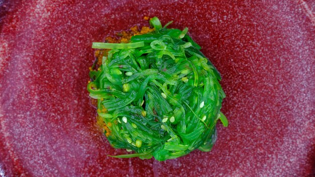 Seaweed salad with sesame seeds