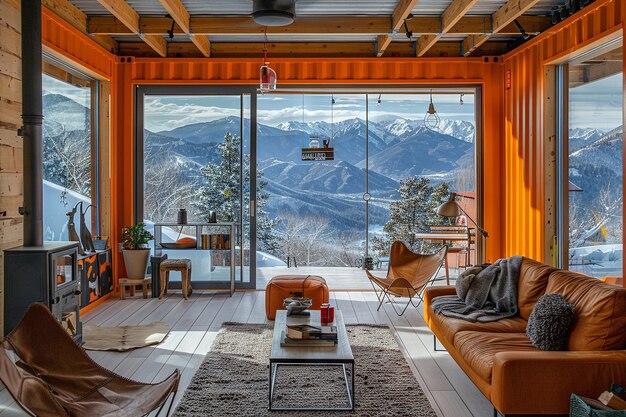 Photo secluded container home in mountains