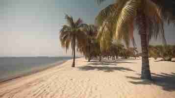 Photo secluded oasis sun sea and trees