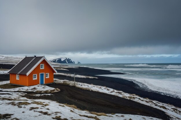 Photo secluded traditional house on a shoreline