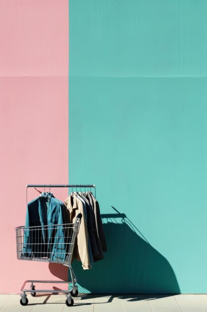 Foto minimalismo dello shopping di seconda mano