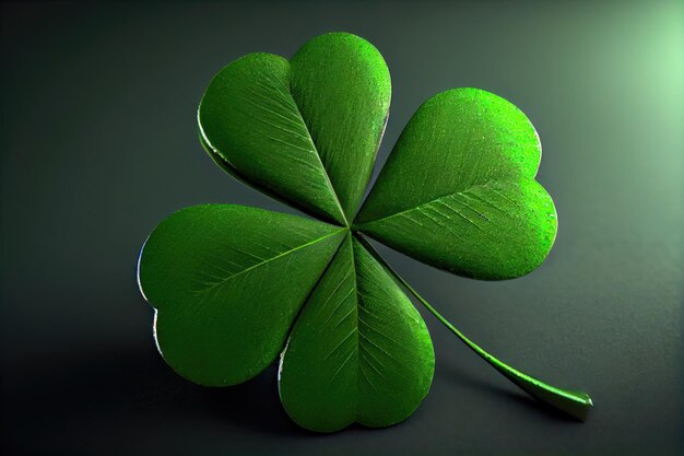 Secret symbol of good luck in form of fourleaf green clover