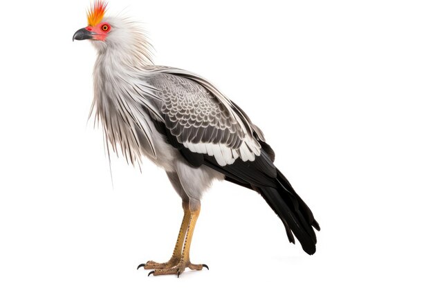 Secretary Bird on white background