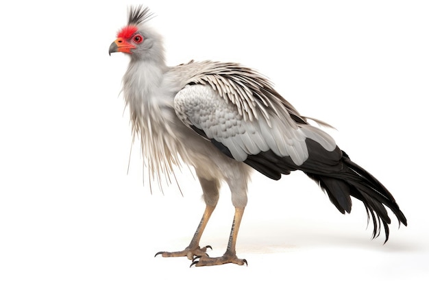 Secretary Bird on white background