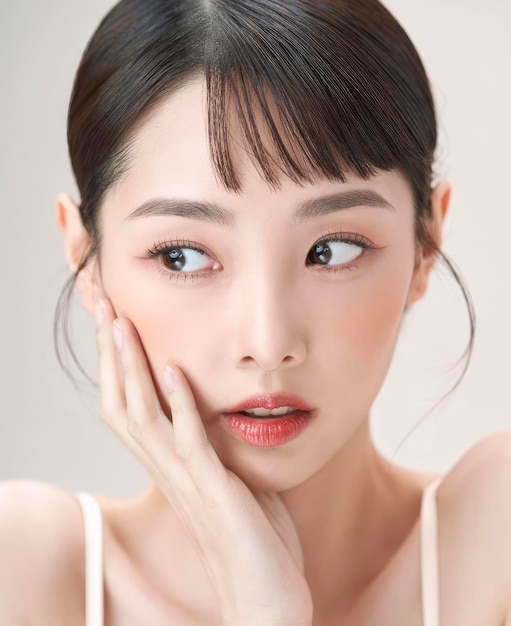 美しい顔を達成する秘 ⁇  自然に美しいアジアの女性の顔