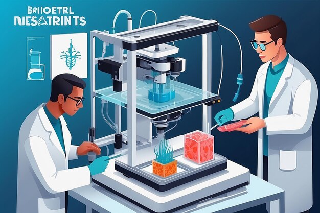 Photo a section of the lab with students using crispr technology for genetic conservation efforts vector illustration in flat style