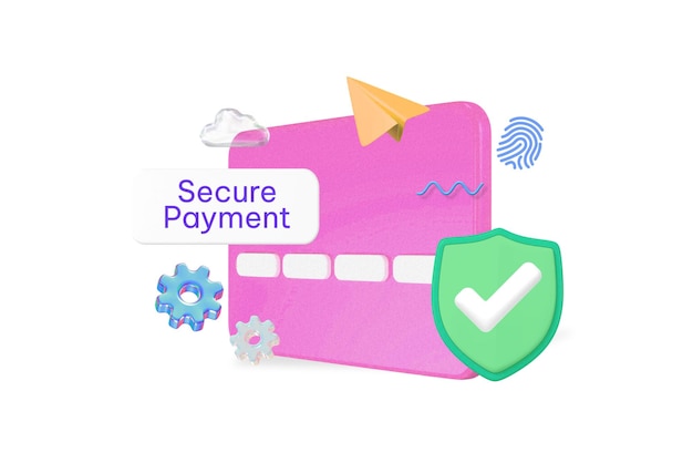 secure payment png word finance 3d remix on transparent background