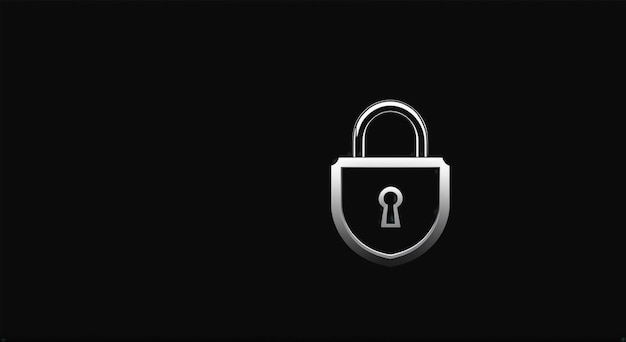 Photo secure symbolism lock icon on sleek black background vector stock illustration