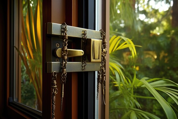 Photo secure window and door locks on a home