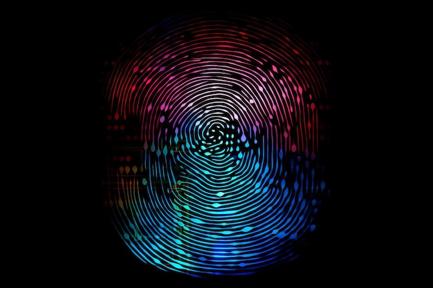 Foto sicurezza dell'identità digitale impronta digitale di sicurezza informatica generativa ai