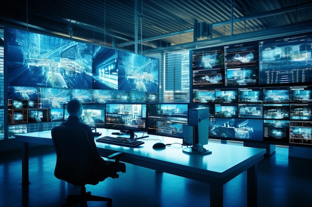 Securing the Future Exploring the HighTech Surveillance Control Room of an Industry 40 Modern Fac