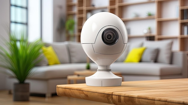 Security camera in living room interior