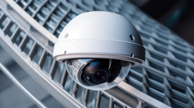 현대적인 건물의 보안 카메라