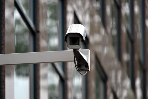 Security camera and office building exterior