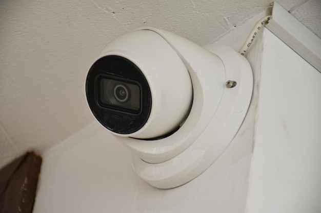 Security Camera System, CCTV Camera installed indoors on the wall mounted