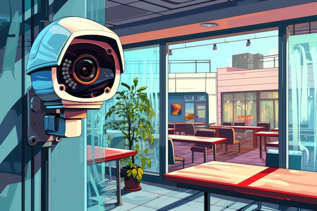 Security cameras in office building