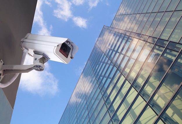 Photo security cctv camera in office building