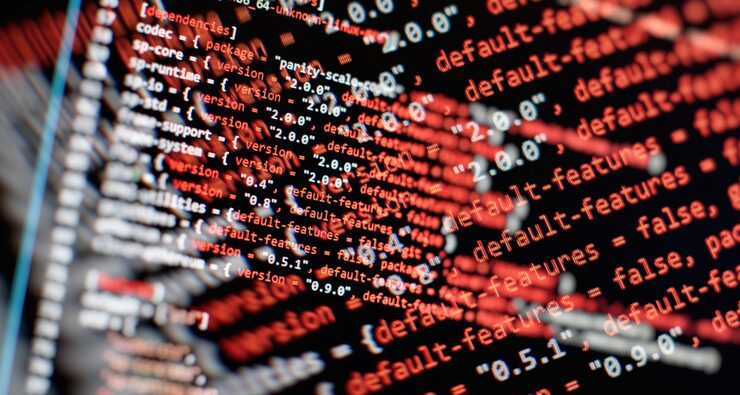 Photo 컴퓨터 디스플레이의 보안 코드 닫기 데이터베이스 비트 액세스 스트림 시각화 php 언어 및 코딩 기능 개발자