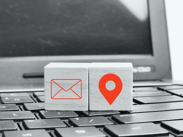 Security and confidentiality concept with icons on wooden cubes.