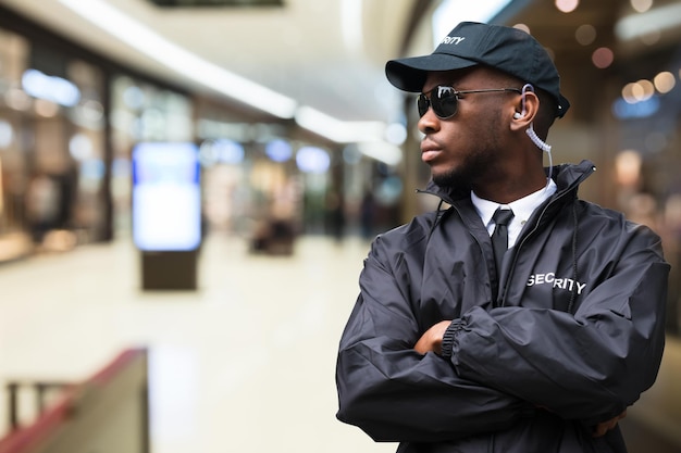 Photo security guard in shopping mall