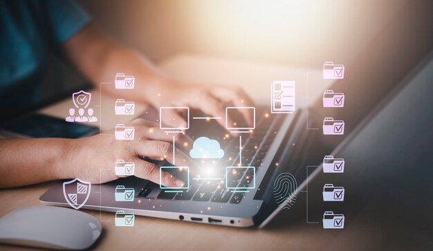 Security password login online concept Hands typing and entering username and password of social media log in with smartphone to an online bank account data protection from hacker