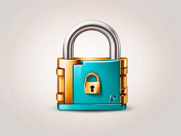 security shield lock icon on white background 3d render concept for protection from virus and safety