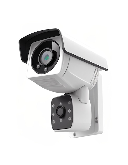 Security surveillance camera isolated on white background created with generative AI