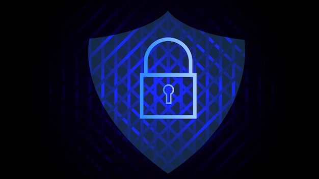 Security system cyber padlock icon Digital data protection cyber security padlock icon illustration background