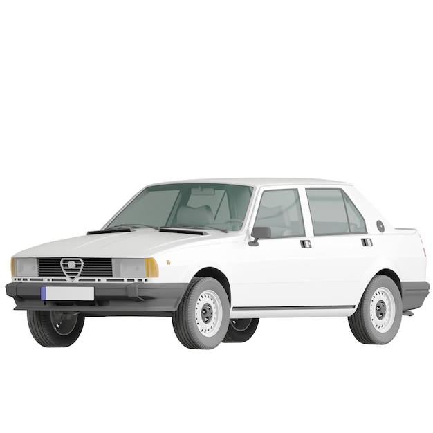 sedan car isolated on white background