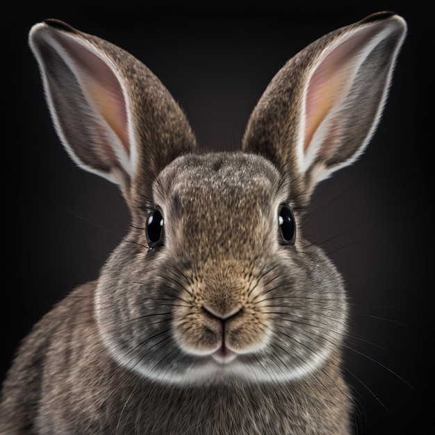 Photo sedate closeup portrait lovely whisker easter polish rabbit in studio