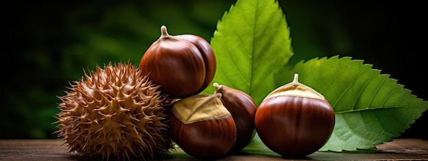 Seductive chestnut banner with chestnuts