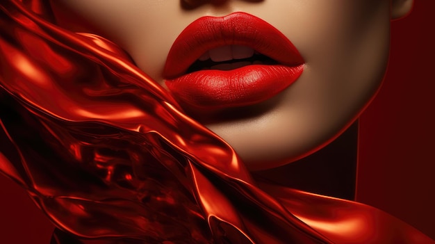 Seductive and colorful lipstick colors Lip care and coloring Lipstick sexiness Generative AI