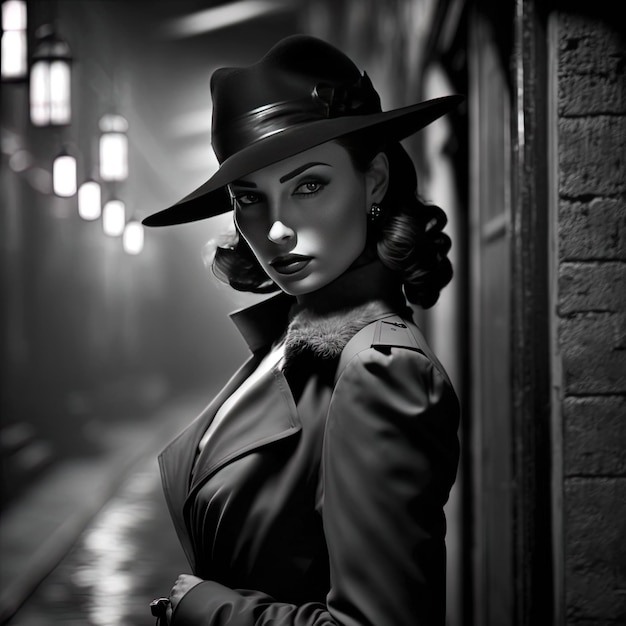 Соблазнительная элегантность Film Noir Femme Fatale Fashion Photography