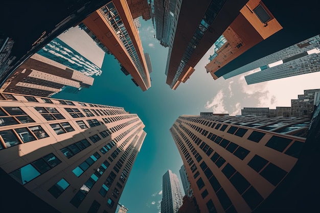 see the city from below during the daylight