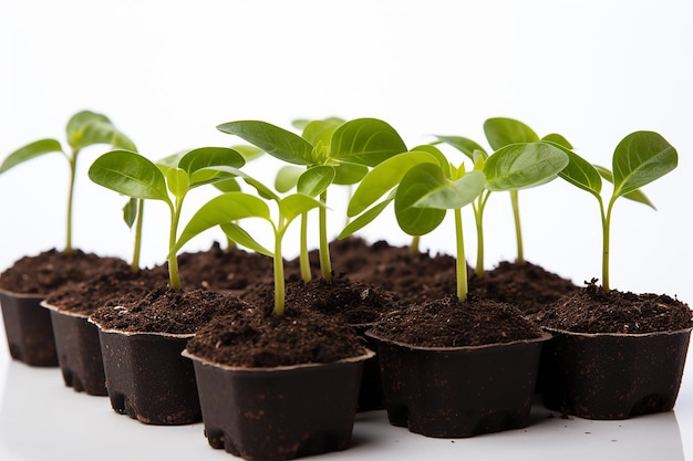 seedlings of the plant are grown in a pot