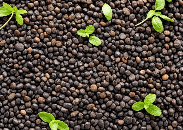 Seeds on a table, top view