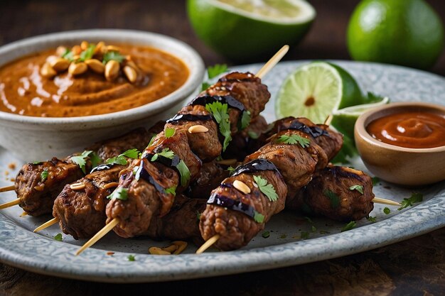 Seekh Kebabs with Thai Peanut Hoisin Dipping Sauce