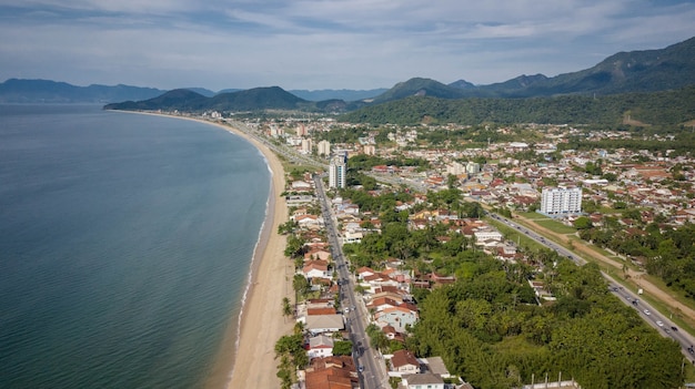 Seen from above beaches and lagoons in wonderful nature and colored with vegetation