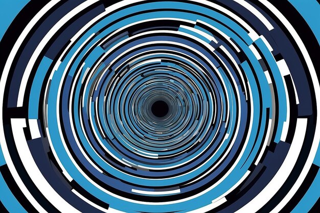 Photo segmented shapes between a diminishing perspective of concentric circles stock illustration