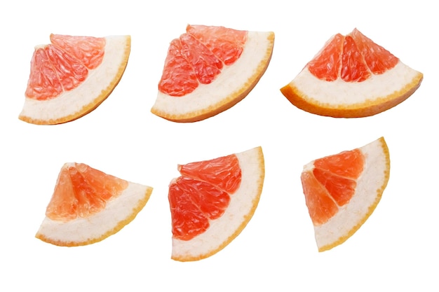 Segmenten van sappige grapefruit geïsoleerd