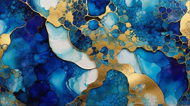 Seigaiha alcohol ink texture blue and go