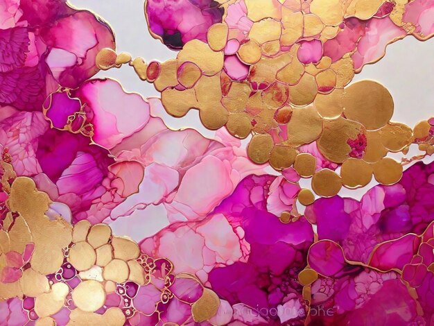 Seigaiha alcohol ink texture pink and go