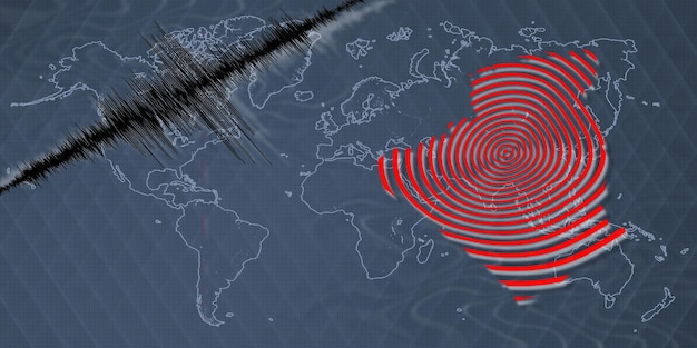 Foto mappa dell'attività sismica del terremoto in algeria