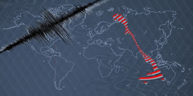 Foto mappa delle bahamas dell'attività sismica dei terremoti