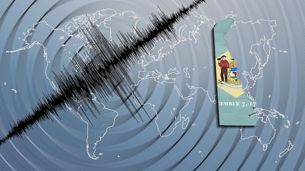 지진 활동 지진 델라웨어 지도 리히터 규모