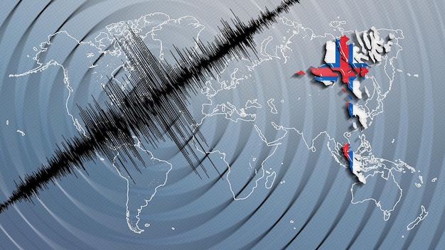 Photo seismic activity earthquake faroe islands map richter scale