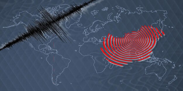 Foto mappa dell'attività sismica del terremoto in ungheria