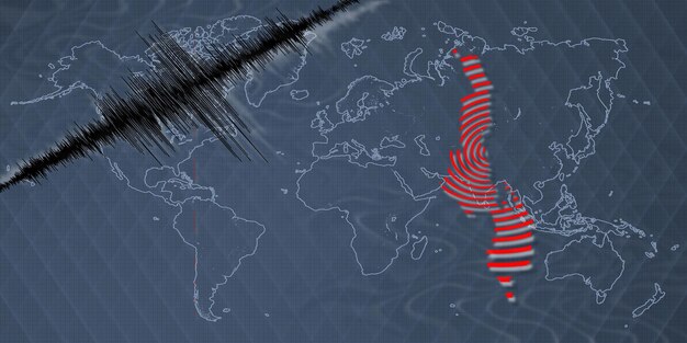 地震活動 マラウイの地図